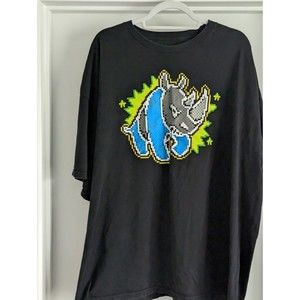 ECKO MENS T-SHIRT BLACK PIXEL RHINO SIZE XXL
